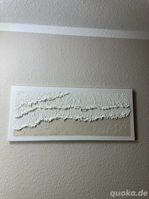 3D Strukturbild auf Leinwand  Abstrakte Kunst   Beige  70x30CM