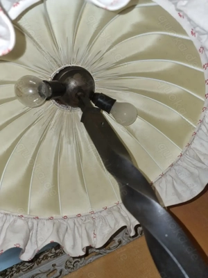 Stehlampe Eisen Massiv Höhe Verstellbar 2 Licht Stufen  3m Kabel + 1 weiteres Schirm Gerippe    Bild 2