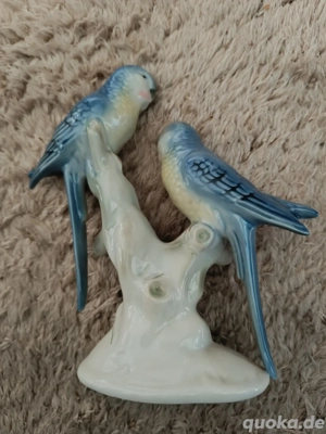 Wellensittiche auf Stamm Gemarkt Unbeschädigt ca. 20cm hoch