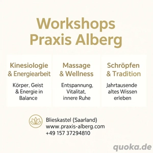 Workshops: Kinesiologie, Massagen & Spezialmethoden   Ganzheitliche Körperarbeit erleben