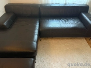 Sofa Couch Ecksofa Echtleder braun 