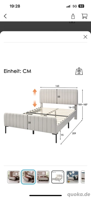 Beiges bett inkl. lattenrost DRINGEND 