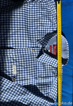 Herren Trachtenhemd blau-kariert Bild 6