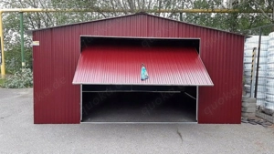 Blechgarage 5x6 m Metallgarage Fertiggarage Carport Satteldach Gartenhaus 