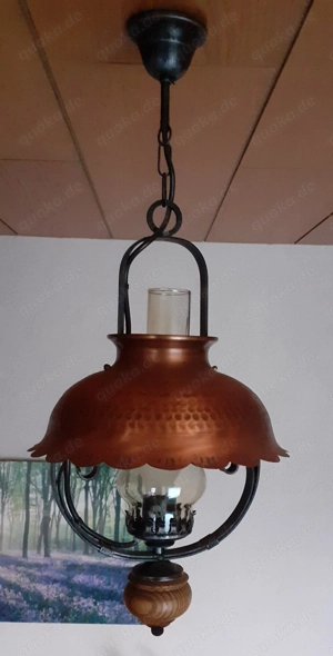 Lampen   Leuchten mit Kupferschirm, 5 Decken- und 4 Wandleuchten