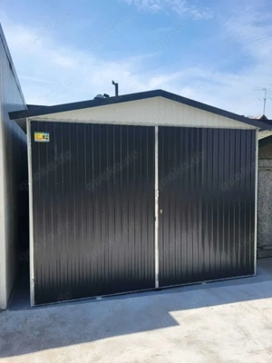 Blechgarage 3x5 m Garage Gartenhaus Carport Fertiggarage Doppelgarage Holzoptik Satteldach