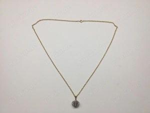 Vintage Schmuck Halskette Vergoldet mit Amethyst Anhänger 