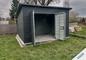 Blechgarage 4x6 m Garage Gartenhaus Carport Fertiggarage Doppelgarage Geräteschuppen inkl.Aufbau 