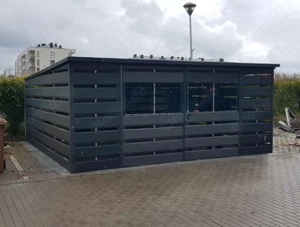 Blechgarage 3x5 m Garage Gartenhaus Carport Fertiggarage Mülltonnenbox Abstellraum inkl. Aufbau
