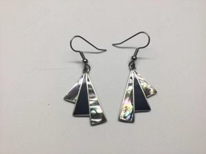 Mexico Ohrringe Alapca Versilbert mit Perlmutt Vintage Schmuck 