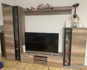 Wohnwand beige holz