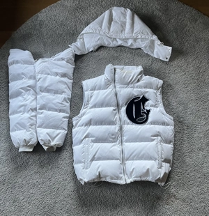 Weiße Winterjacke Weste 