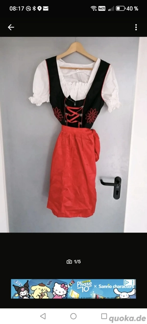 Dirndl, neu, Schürze, Bluse, rot