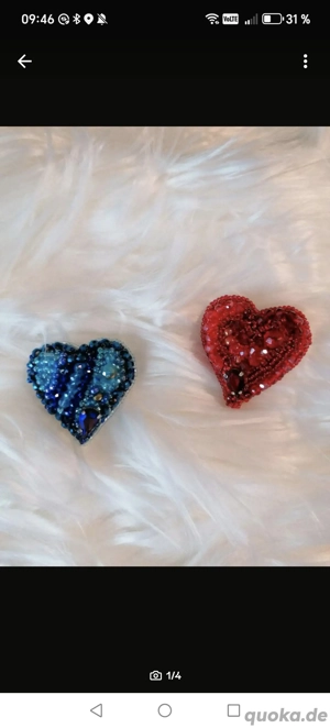 Brosche, Handarbeit, neu, Swarovski, Herz, Valentinstag