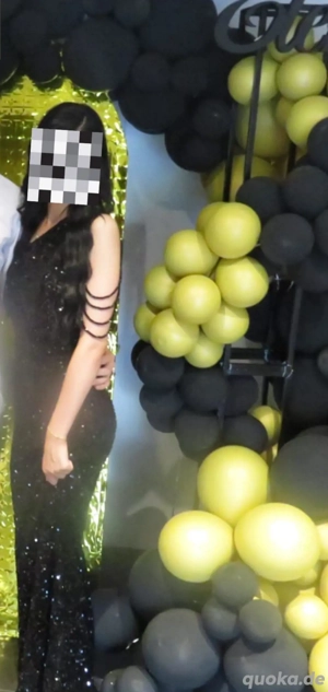 langes schwarzes glitzer kleid 