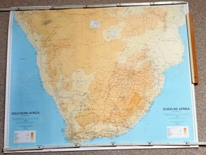 Vintage: Poster Wandkarte Landkarte Südafrika, Namibia, Botswana