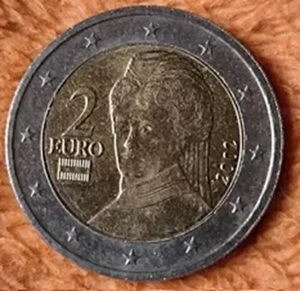 2 EURO Münze Österreich 2002 Bertha von Suttner 