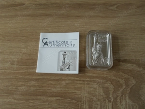 10 Dollar Silber Barren Cook Island von 2017 Statue of Liberty  2 oz Si Bild 2
