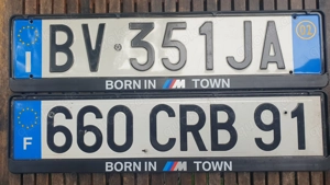 BMW born in M-TOWN 2 Kennzeichen Rahmen neu  oder nach Wahl M Power ....  Abholung München Sendling 