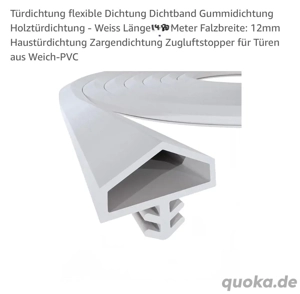 Türdichtung flexible-Holztürdichtung Weiss Länge:14.80 m