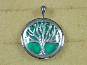 NEU: Clip-Anhänger 925 Silber Lebensbaum Bergkristall + Perlmutt