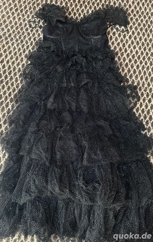    Elegantes schwarzes Tüllkleid mit Glitzer   neu und ungetragen