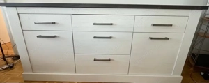 Moderne Kommode Weiß Dunkel   viel Stauraum   187 x 43 x 87 cm