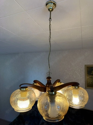 Wohnzimmer Decken Hänge-Lampe Holz, Retro