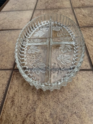 Präsentative Vintage Glasschale oval Bild 2