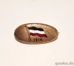 1. WK | Email | Antike Brosche | Flagge 1914 | Abzeichen 