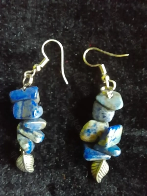 Schmuck: Blaue Lapislazuli-Ohrringe mit 925 Silberhaken