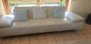 Sofa Leder weiß gebraucht Top Qualität und Beistelltisch wie neu