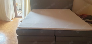 Top Boxspringbett hellgrau Stoffbezug  
