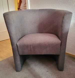 Sessel 2 Stück Stoff- grau 