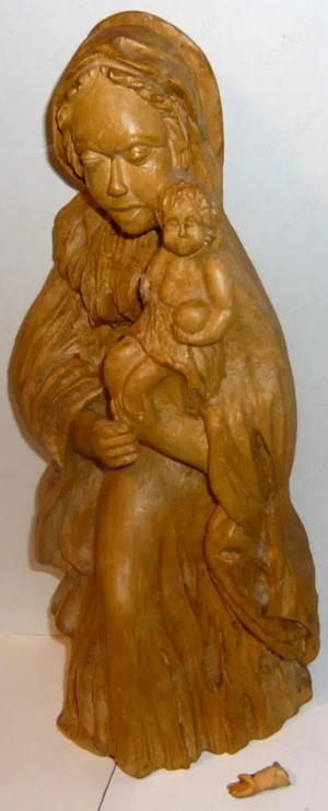 Große Holzfigur geschnitzt "Madonna mit Kind" Bild 3