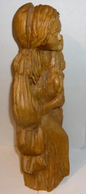 Große Holzfigur geschnitzt "Madonna mit Kind" Bild 4