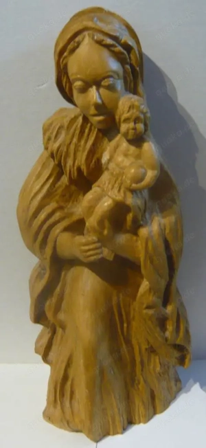 Große Holzfigur geschnitzt "Madonna mit Kind" Bild 2