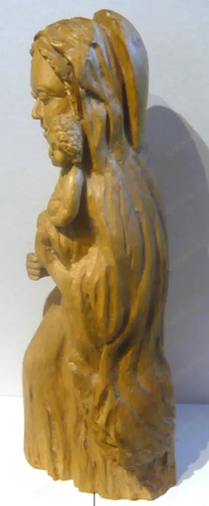 Große Holzfigur geschnitzt "Madonna mit Kind" Bild 5