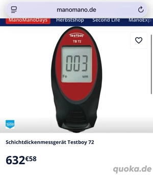 Schichtdickenmessgerät Testboy 72