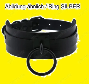 Halsband sw mit grossem Ring  nur 5  uro