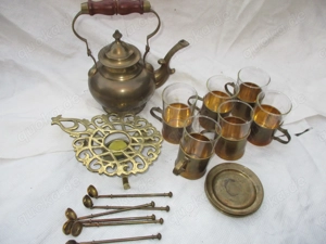  Gallo altes Messing Tee Set aus den 50 60j