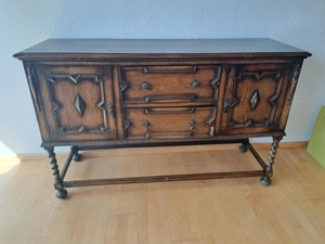 Sideboard Eiche dunkel aus 19. Jahrhundert, gut erhalten mit Echtheitszertifikat 