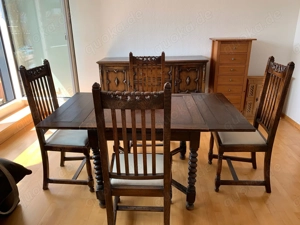 Tisch (ausziehbar) mit 4 Stühlen - antik- ca. 1890 1900 Eiche  Bild 3 Tisch (ausziehbar) mit 4 Stühlen - antik- ca. 1890 1900 Eiche  Bild 3