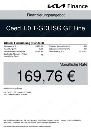 Kia Ceed / cee'd 1.0 T-GDI ISG GT Line Bild 2