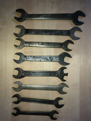 Alte Maulschlüssel, Gabelschlüssel in Zoll-Abmessung, Besatzungszeit um 1945