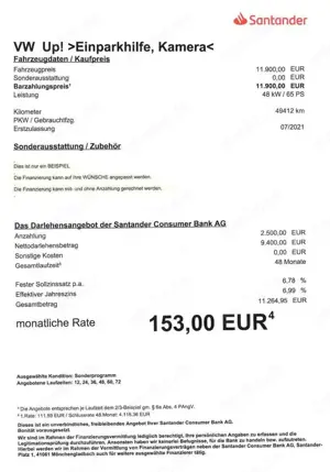 Volkswagen up! 1,0 1Halter/Kamera/Einparkhilfe Bild 2