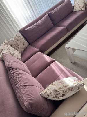 Schlafsofa mit Stauraum in Lila   muss schnell weg!