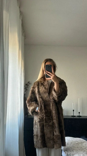 brauner echtfellmantel