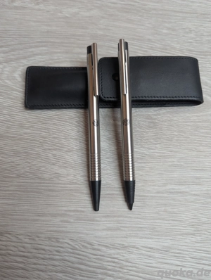 Lamy Logo Kugelschreiber & Druckbleistift VW Volkswagen Schreibset mit Leder Etui   guter Zustand 