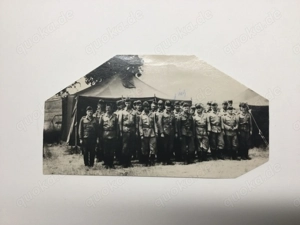 Fotografie Alt Antik Deutsche Soldaten vor Zelt WK2 